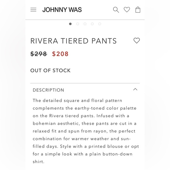Johnny Was RIVERA TIERED PANTS - Picture 9 of 10
